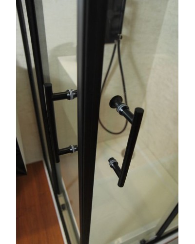 Душевой уголок Cezares Eco 100x100 ECO-O-A-2-100-C-NERO профиль Черный матовый стекло прозрачное