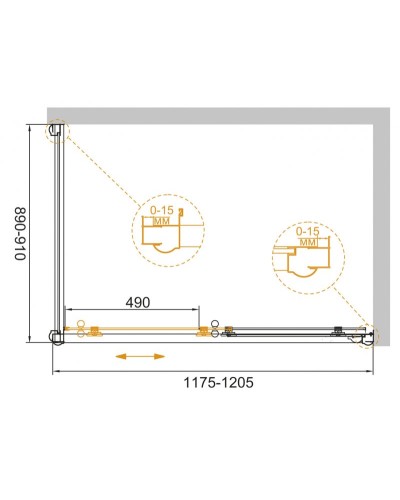Душевой уголок CEZARES GIUBILEO-AH-1-120/90-SCORREVOLE-C-G