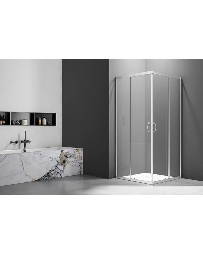 Душевой уголок Veconi Rovigo RV-101 80х80 RV101-80-01-C5 профиль Хром стекло прозрачное