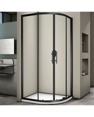 Душевой уголок Veconi Rovigo RV-07B 80х80 RV07B-80-01-C3 профиль Черный матовый стекло прозрачное