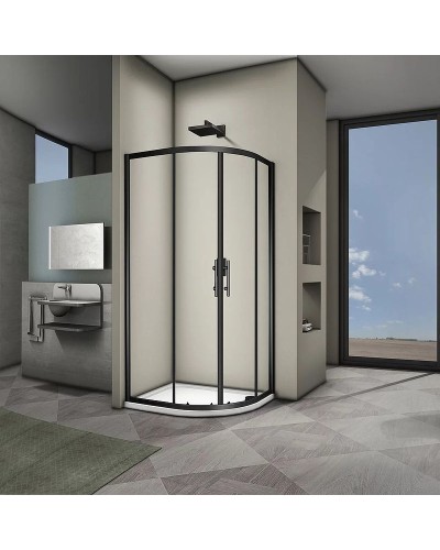 Душевой уголок Veconi Rovigo RV-07B 80х80 RV07B-80-01-C3 профиль Черный матовый стекло прозрачное