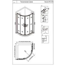 Душевой уголок Veconi Rovigo RV-07B 80х80 RV07B-80-01-C3 профиль Черный матовый стекло прозрачное
