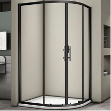 Душевой уголок Veconi Rovigo RV-08B 100х80 RV08B-10080-01-C3 профиль Черный матовый стекло прозрачное