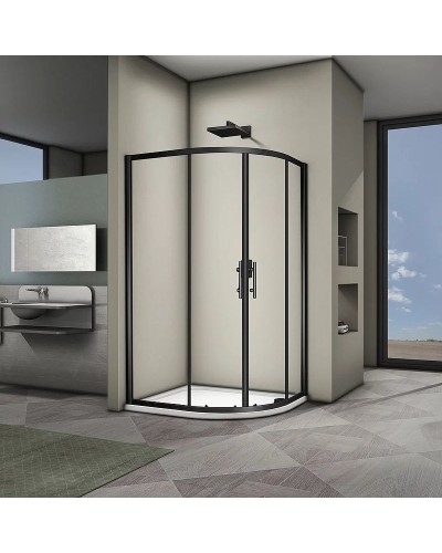 Душевой уголок Veconi Rovigo RV-08B 100х80 RV08B-10080-01-C3 профиль Черный матовый стекло прозрачное