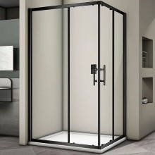 Душевой уголок Veconi Rovigo RV-30B 100х80 RV30B-10080-01-C3 профиль Черный матовый стекло прозрачное