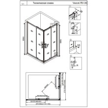Душевой уголок Veconi Rovigo RV-30B 100х80 RV30B-10080-01-C3 профиль Черный матовый стекло прозрачное
