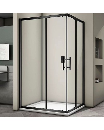 Душевой уголок Veconi Rovigo RV-30B 100х90 RV30B-10090-01-C3 профиль Черный матовый стекло прозрачное
