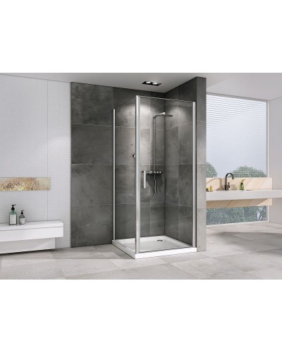 Душевой уголок Abber Sonnenstrand 80x75 AG04080-S75 профиль Хром стекло прозрачное