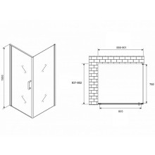 Душевой уголок Abber Sonnenstrand 90x85 AG04090-S85 профиль Хром стекло прозрачное