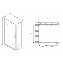 Душевой уголок Abber Sonnenstrand 110x85 AG04110S-S85 профиль Хром стекло прозрачное