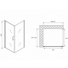 Душевой уголок Abber Sonnenstrand 60х100 AG04060M-S100M профиль Хром стекло матовое
