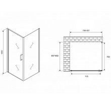 Душевой уголок Abber Sonnenstrand 80х85 AG04080M-S85M профиль Хром стекло матовое