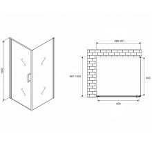 Душевой уголок Abber Sonnenstrand 90х100 AG04090M-S100M профиль Хром стекло матовое