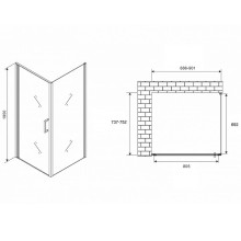 Душевой уголок Abber Sonnenstrand 90х75 AG04090M-S75M профиль Хром стекло матовое