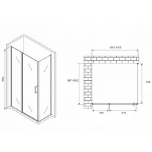 Душевой уголок Abber Sonnenstrand 110x100 AG04110MS-S100M профиль Хром стекло матовое