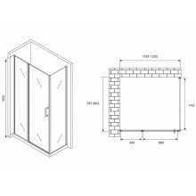 Душевой уголок Abber Sonnenstrand 120x80 AG04120MS-S80M профиль Хром стекло матовое