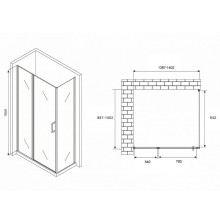 Душевой уголок Abber Sonnenstrand 140х100 AG04140S-S100 профиль Хром стекло прозрачное