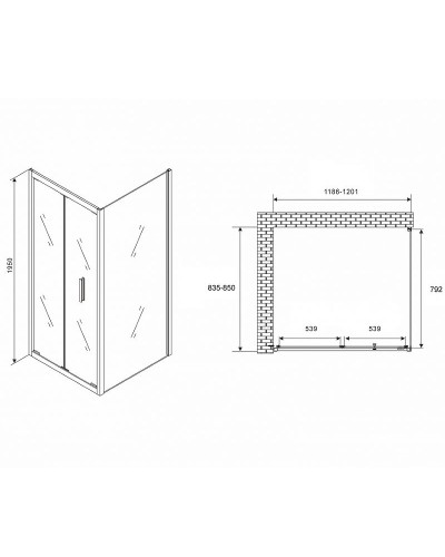 Душевой уголок Abber Sonnenstrand 120х85 AG07120-S85 профиль Хром стекло прозрачное