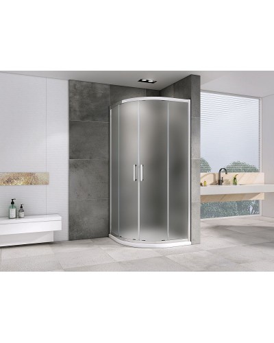 Душевой уголок Abber Schwarzer Diamant 80x80 AG01080M профиль Хром стекло матовое