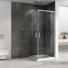 Душевой уголок Abber Schwarzer Diamant 80x80 AG020805 профиль Хром стекло прозрачное