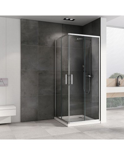 Душевой уголок Abber Schwarzer Diamant 80x80 AG020805 профиль Хром стекло прозрачное