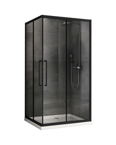 Душевой уголок Abber Schwarzer Diamant 120x80 AG02128BH профиль Черный стекло прозрачное