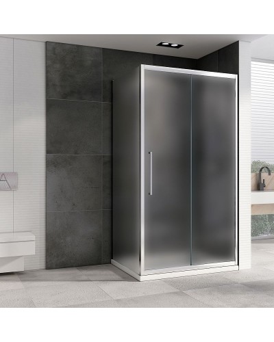 Душевой уголок Abber Schwarzer Diamant 130x85 AG30130MH-S85M профиль Хром стекло матовое