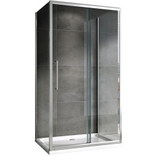 Душевой уголок Abber Schwarzer Diamant 170x85 AG30170H-S85-S85 профиль Хром стекло прозрачное