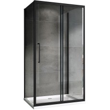 Душевой уголок Abber Schwarzer Diamant 170x75 AG30170BH-S75B-S75B профиль Черный стекло прозрачное