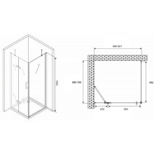 Душевой уголок Abber Zart 90x70 AG08090-S71 профиль Хром стекло прозрачное