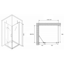 Душевой уголок Abber Zart 120x70 AG08120-S71 профиль Хром стекло прозрачное