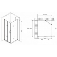 Душевой уголок Abber Zart 70x100 AG08070P-S101 профиль Хром стекло прозрачное