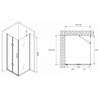 Душевой уголок Abber Zart 80x90 AG08080P-S91 профиль Хром стекло прозрачное