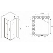 Душевой уголок Abber Zart 90x80 AG08090P-S81 профиль Хром стекло прозрачное