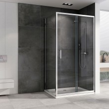 Душевой уголок Abber Schwarzer Diamant 110x80 AG301105-S805 профиль Хром стекло прозрачное