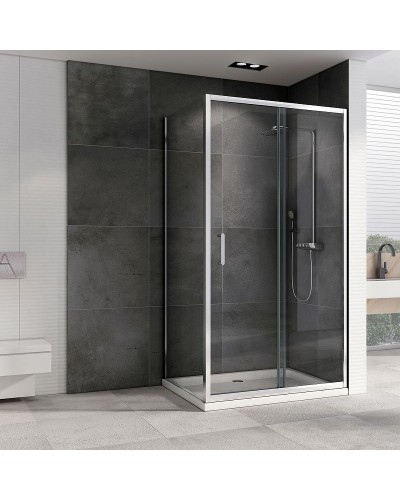 Душевой уголок Abber Schwarzer Diamant 140x100 AG301405-S1005 профиль Хром стекло прозрачное