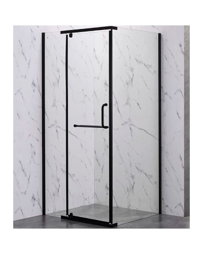 Душевой уголок Veconi Rovigo RV-18B 90x90 RV18B-90-01-C5 профиль Черный матовый стекло прозрачное