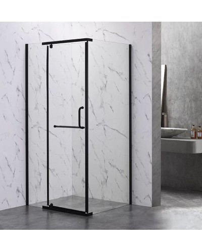 Душевой уголок Veconi Rovigo RV-18B 90x90 RV18B-90-01-C5 профиль Черный матовый стекло прозрачное