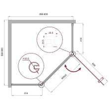 Душевой уголок BelBagno Uno 90х90 UNO-195-P-1-90-CH-CR профиль Хром стекло шиншилла
