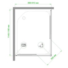 Душевой уголок Royal Bath HPD 115x90 RB11590HPD-C профиль Белый стекло матовое
