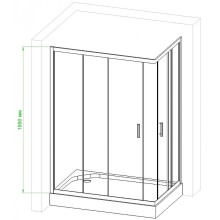 Душевой уголок Royal Bath HPD 115x90 RB11590HPD-T профиль Белый стекло прозрачное