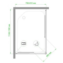 Душевой уголок Royal Bath HPD 115x80 RB11580HPD-C профиль Белый стекло матовое