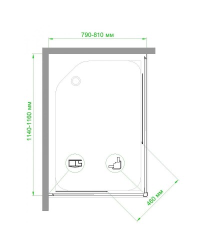 Душевой уголок Royal Bath HPD 115x80 RB11580HPD-C профиль Белый стекло матовое