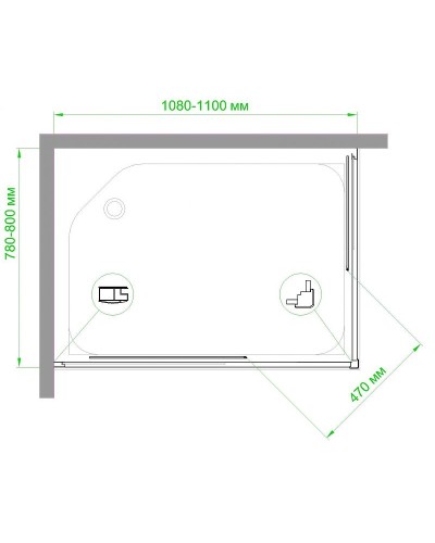 Душевой уголок Royal Bath HPD 110x80 RB8110HPD-T профиль Белый стекло прозрачное