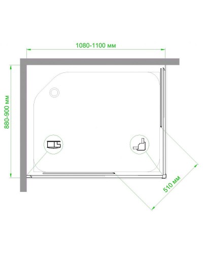 Душевой уголок Royal Bath HPD 110x90 RB9110HPD-T профиль Белый стекло прозрачное