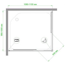Душевой уголок Royal Bath HPD 110x100 RB1110HPD-T профиль Белый стекло прозрачное