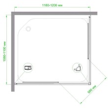 Душевой уголок Royal Bath HPD 120x110 RB12110HPD-C профиль Белый стекло матовое