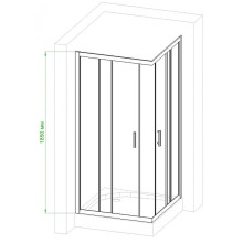 Душевой уголок Royal Bath HPD 120x110 RB12110HPD-T профиль Белый стекло прозрачное