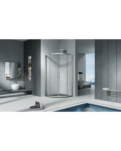 Душевой уголок Good Door Cofe R-80-C-CH 80x80 КФ00021 профиль Хром стекло прозрачное