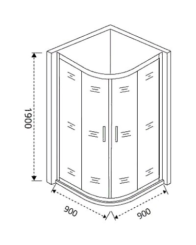 Душевой уголок Good Door Cofe R-90-C-CH 90x90 КФ00022 профиль Хром стекло прозрачное